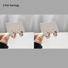 New Korean Statement Earrings for Women Brown Leopard Geometric Hoop Earrings Vintage 2022 Trend Fashion Jewelry Gifts Creative