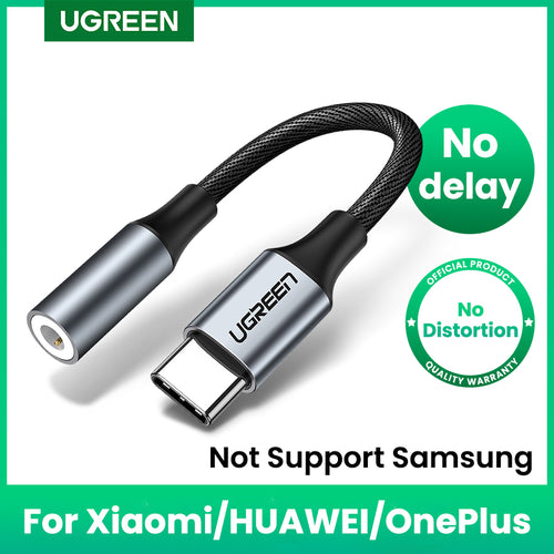 UGREEN USB Type C to 3.5mm Earphone USB C Cable USB C to 3.5 Headphone Adapter Audio Cable For Xiaomi Mi10 HUAWEI P30 Oneplus 9