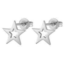 2022 Korean Simple Mini Stainless Steel Earrings Women Men Punk Geometric Heart Triangle Star Moon Stud Earrings Fashion Jewelry