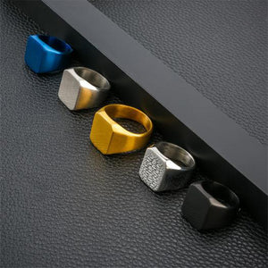 2022 New Korean Fashion Niche Design Minimalism Creative Stainless Steel Ring Laser Lettering Birthday Gift For Men And Women